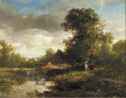 Willem Roelofs Landschap met beek France oil painting artist